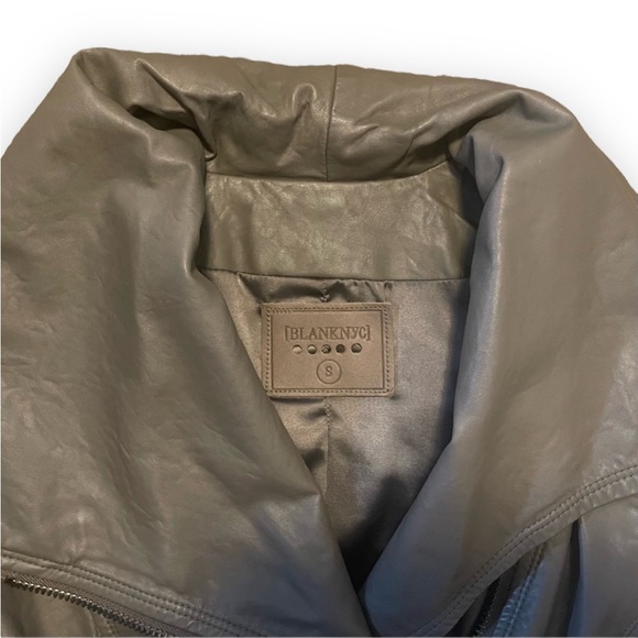 Blank NYC Vegan Leather Jacket Grey Size S - Picture 3 of 7